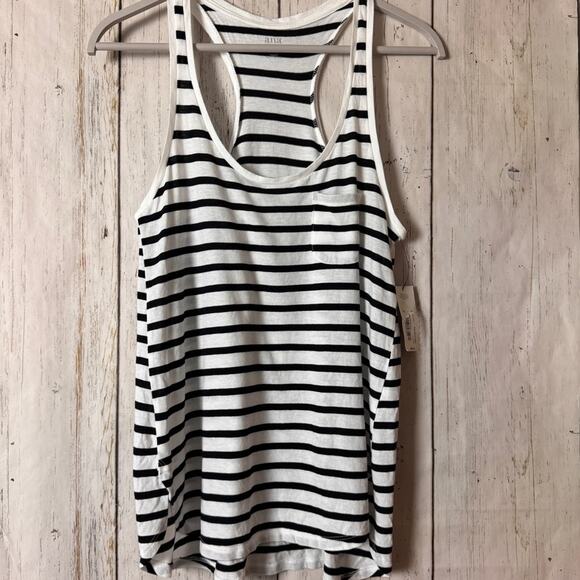 A.n.a Women's Black and White Striped Racerback Tank Top Sz S NWT - Picture 2 of 8